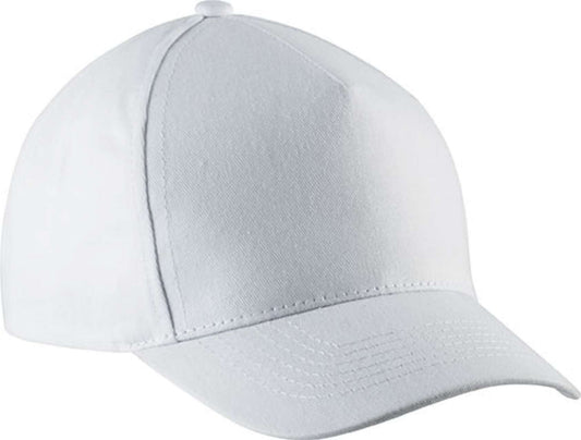 KIDS' COTTON CAP - 5 PANELS - White - Main