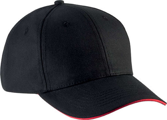 SANDWICH PEAK CAP - 6 PANELS - Black/Red - Main