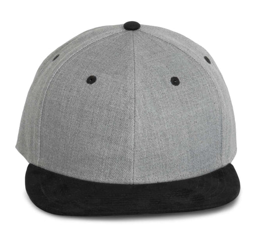 SNAPBACK CAP - 6 PANELS - Light Grey Heather/Black - colorimageurl