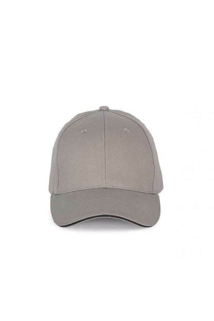 CAP WITH CONTRASTING SANDWICH PEAK - 6 PANELS - Light Grey/Dark Grey - colorimageurl