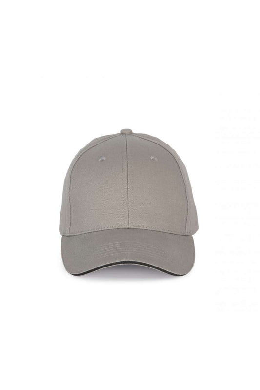 CAP WITH CONTRASTING SANDWICH PEAK - 6 PANELS - Light Grey/Dark Grey - colorimageurl