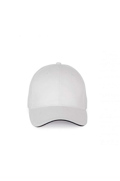 CAP WITH CONTRASTING SANDWICH PEAK - 6 PANELS - White/Navy - colorimageurl