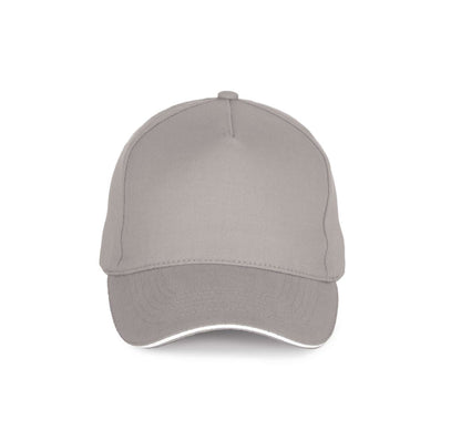 5 PANELS COTTON SANDWICH CAP - Beige/White - colorimageurl