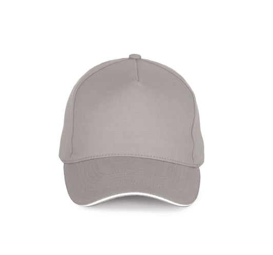 5 PANELS COTTON SANDWICH CAP - Beige/White - colorimageurl