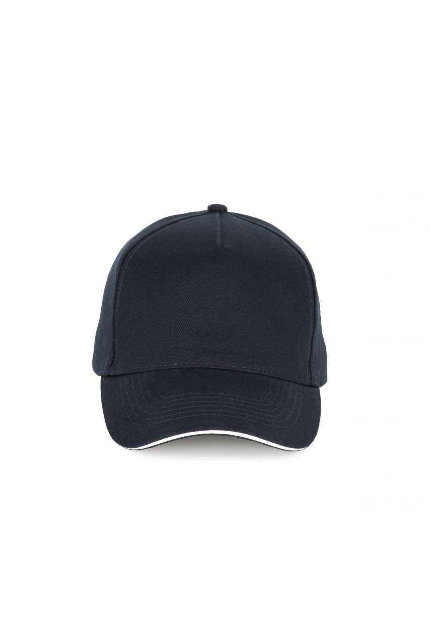 5 PANELS COTTON SANDWICH CAP - Navy/Yellow - colorimageurl