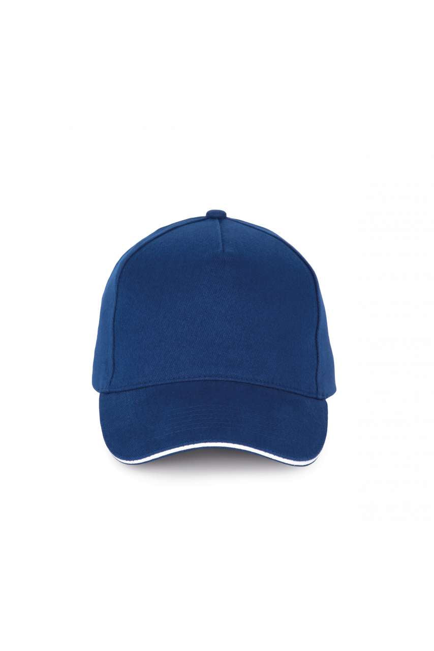 5 PANELS COTTON SANDWICH CAP - Royal Blue/White - colorimageurl