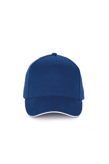 5 PANELS COTTON SANDWICH CAP - Royal Blue/White - colorimageurl