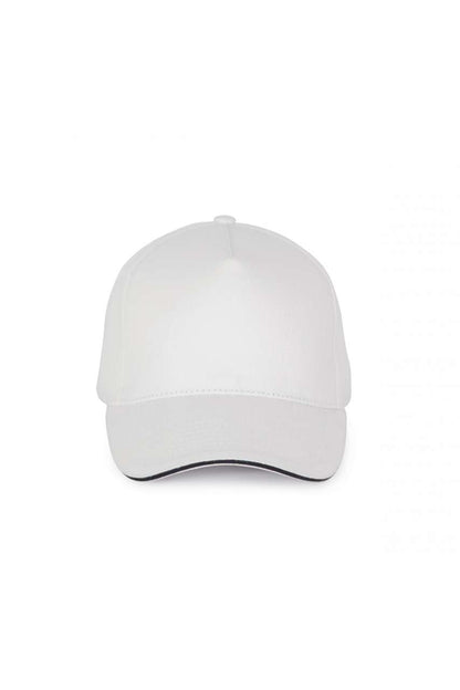 5 PANELS COTTON SANDWICH CAP - White/Red - colorimageurl
