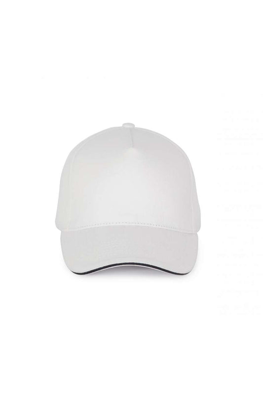 5 PANELS COTTON SANDWICH CAP - White/Red - colorimageurl
