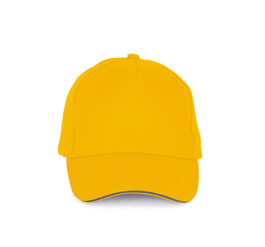 5 PANELS COTTON SANDWICH CAP - Yellow/Slate Grey - colorimageurl