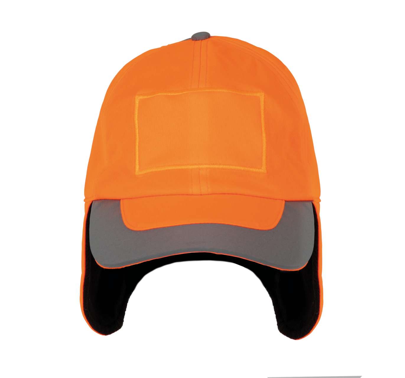 WINTER CAP WITH PATCH - Fluorescent Orange - colorimageurl