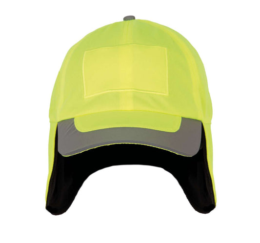 WINTER CAP WITH PATCH - Fluorescent Yellow - colorimageurl