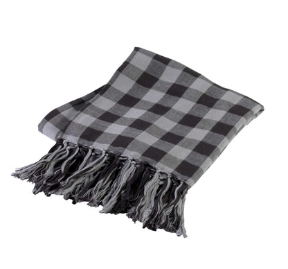 FRINGED SCARF - Dark Grey/Light Grey - Main