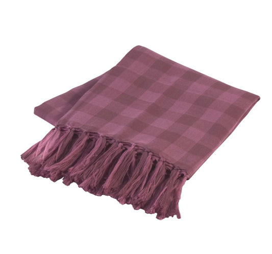 FRINGED SCARF - Marsala/Malva - Main