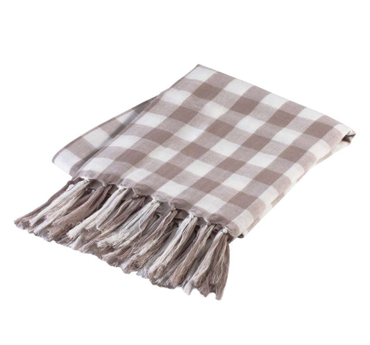 FRINGED SCARF - Natural/Beige - Main