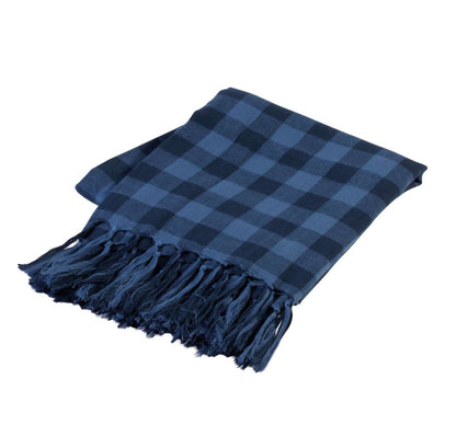 FRINGED SCARF - Navy/Warm Navy - Main