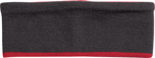 REVERSIBLE KNITTED HEADBAND - Red/Dark Grey - Main