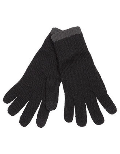 TOUCH SCREEN KNITTED GLOVES - Navy/Light Grey - Model