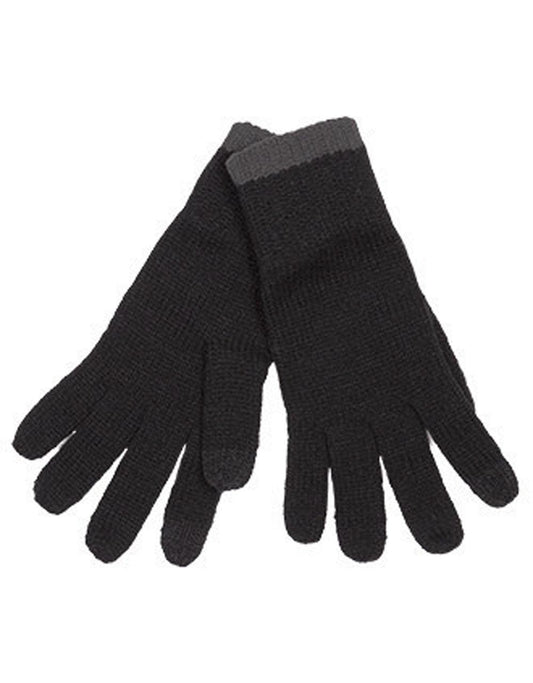 TOUCH SCREEN KNITTED GLOVES - Black/Dark Grey - Main