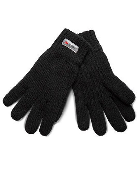 THINSULATE™ KNITTED GLOVES - Black - Main