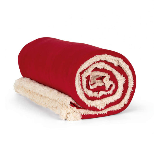 SHERPA BLANKET - Cherry Red - colorimageurl