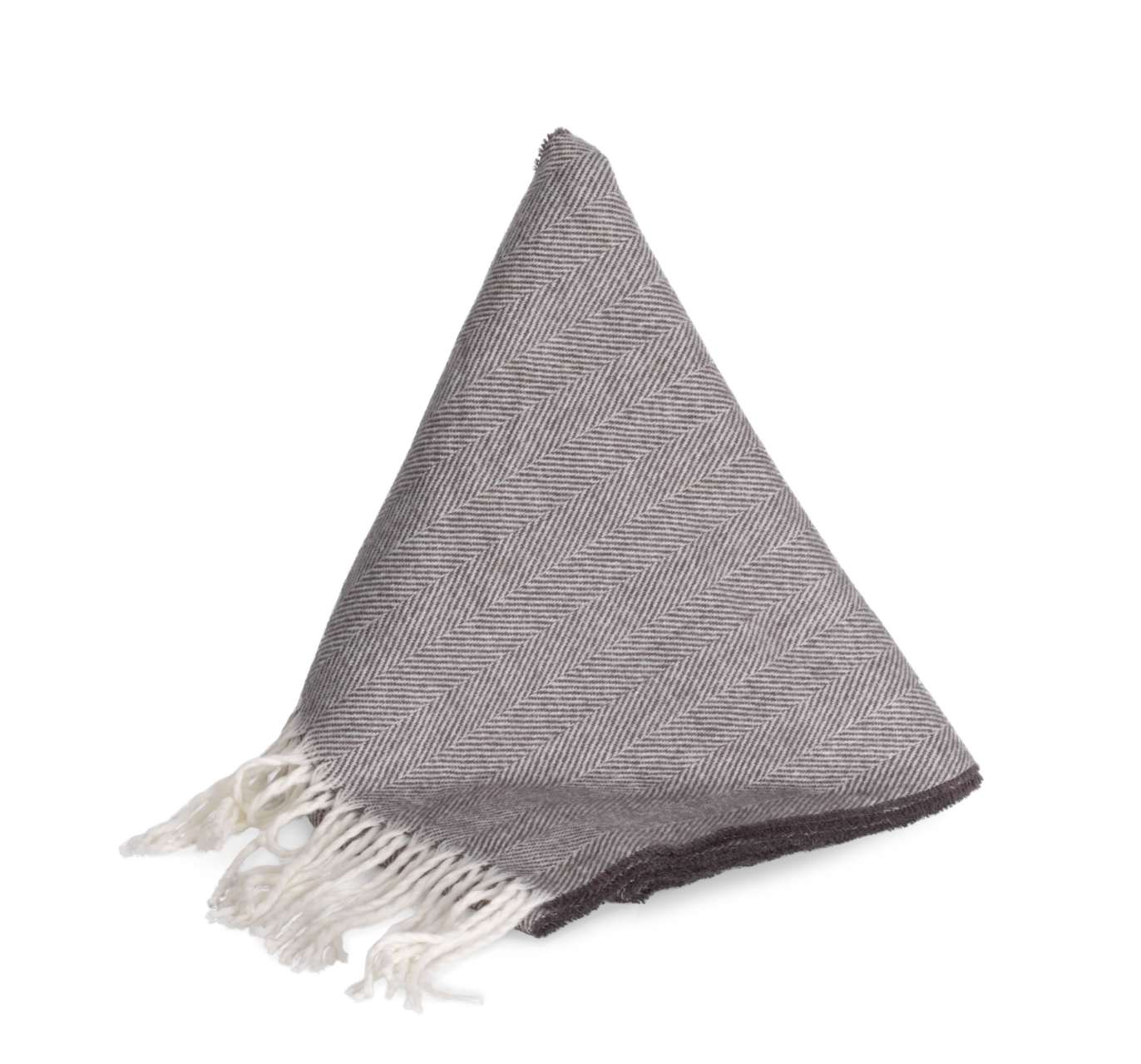 FRINGED SCARF - Dark Grey/Natural - colorimageurl