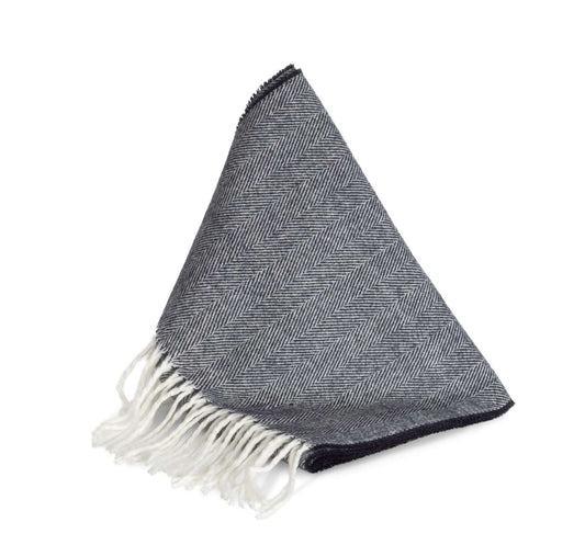 FRINGED SCARF - Navy/Natural - colorimageurl