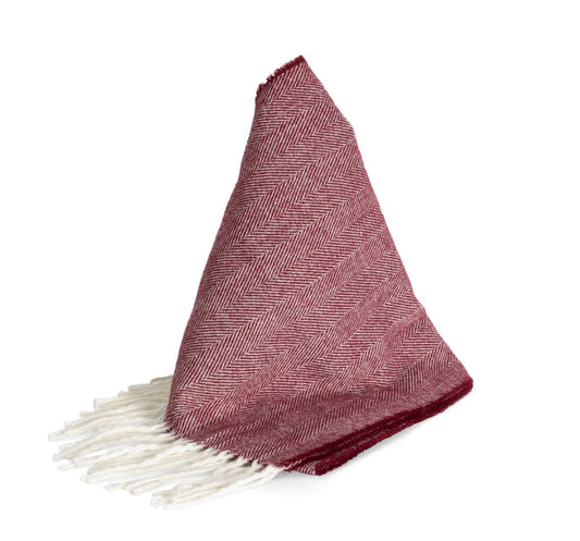FRINGED SCARF - Wine/Natural - colorimageurl