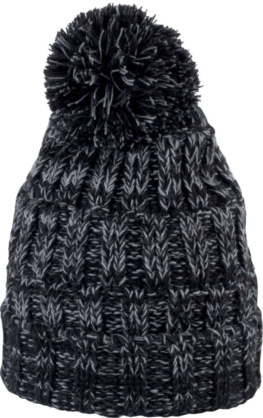 BOBBLE BEANIE - Black Twist - Main