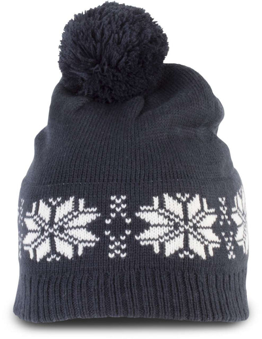 FAIR ISLE KNIT BEANIE - Night Navy - colorimageurl