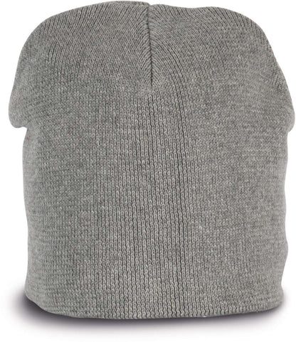 KNITTED ORGANIC COTTON BEANIE - Alloy Grey Heather - colorimageurl