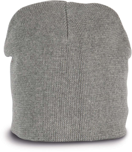 KNITTED ORGANIC COTTON BEANIE - Alloy Grey Heather - colorimageurl
