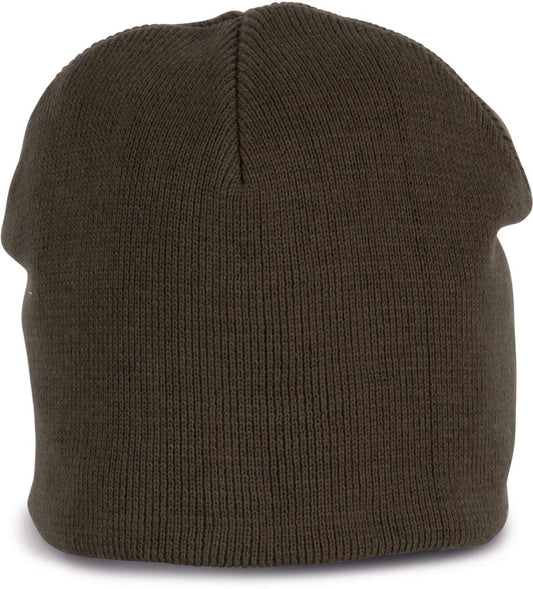KNITTED ORGANIC COTTON BEANIE - Dark Khaki - colorimageurl
