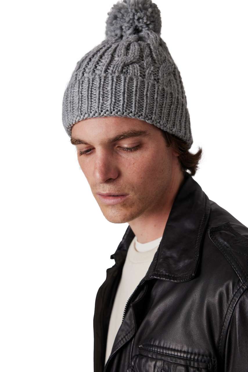 KNITTED BEANIE - Red/White/Navy - modelimageurl