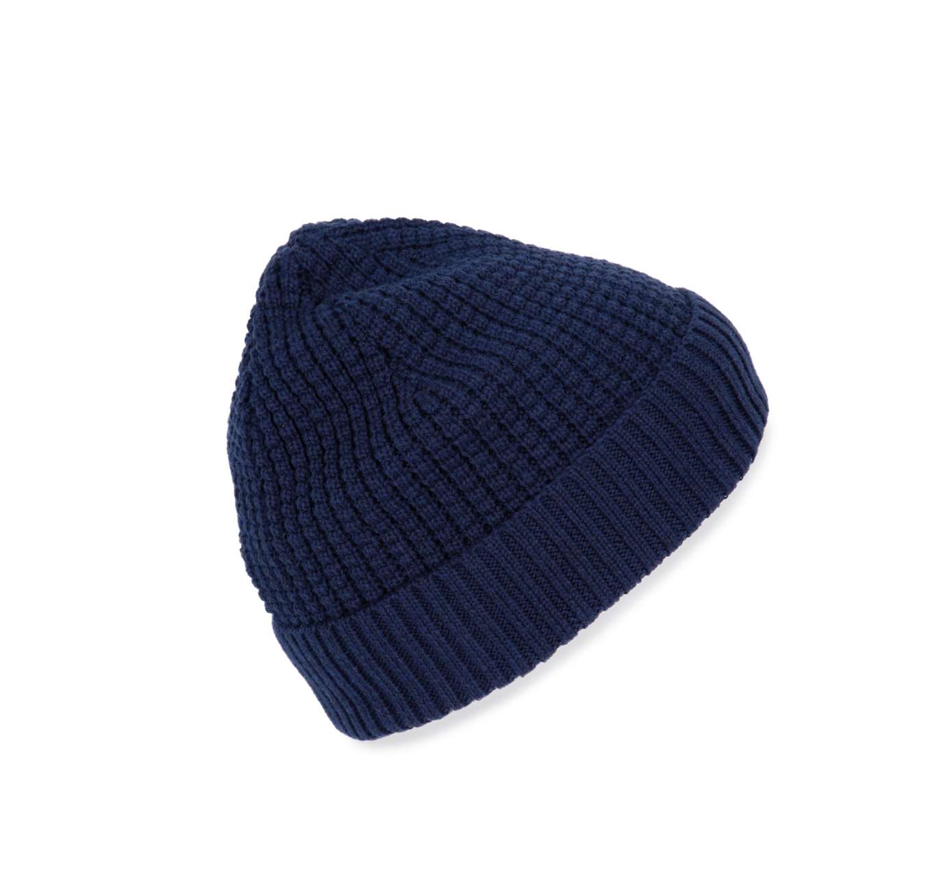 KNITTED BEANIE WITH RECYCLED YARN - Dark Indigo Heather - Additional