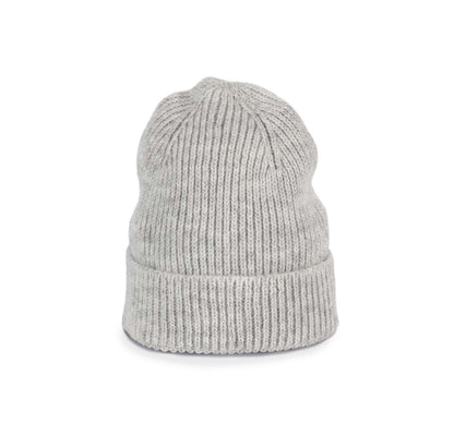 CLASSIC KNITTED BEANIE IN RECYCLED YARN - Ash Heather - colorimageurl