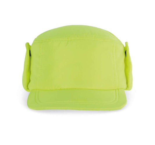 CAP WITH EARMUFFS - Fluorescent Yellow - colorimageurl