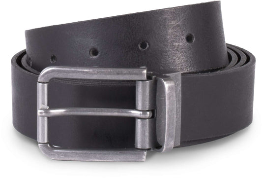 RAW EDGE LEATHER BELT - 35MM - Black - Main