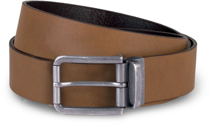 RAW EDGE LEATHER BELT - 35MM - Cognac - Main