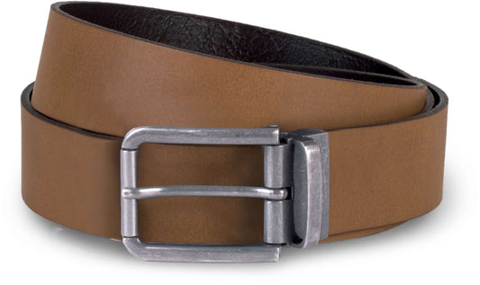 RAW EDGE LEATHER BELT - 35MM - Cognac - Main