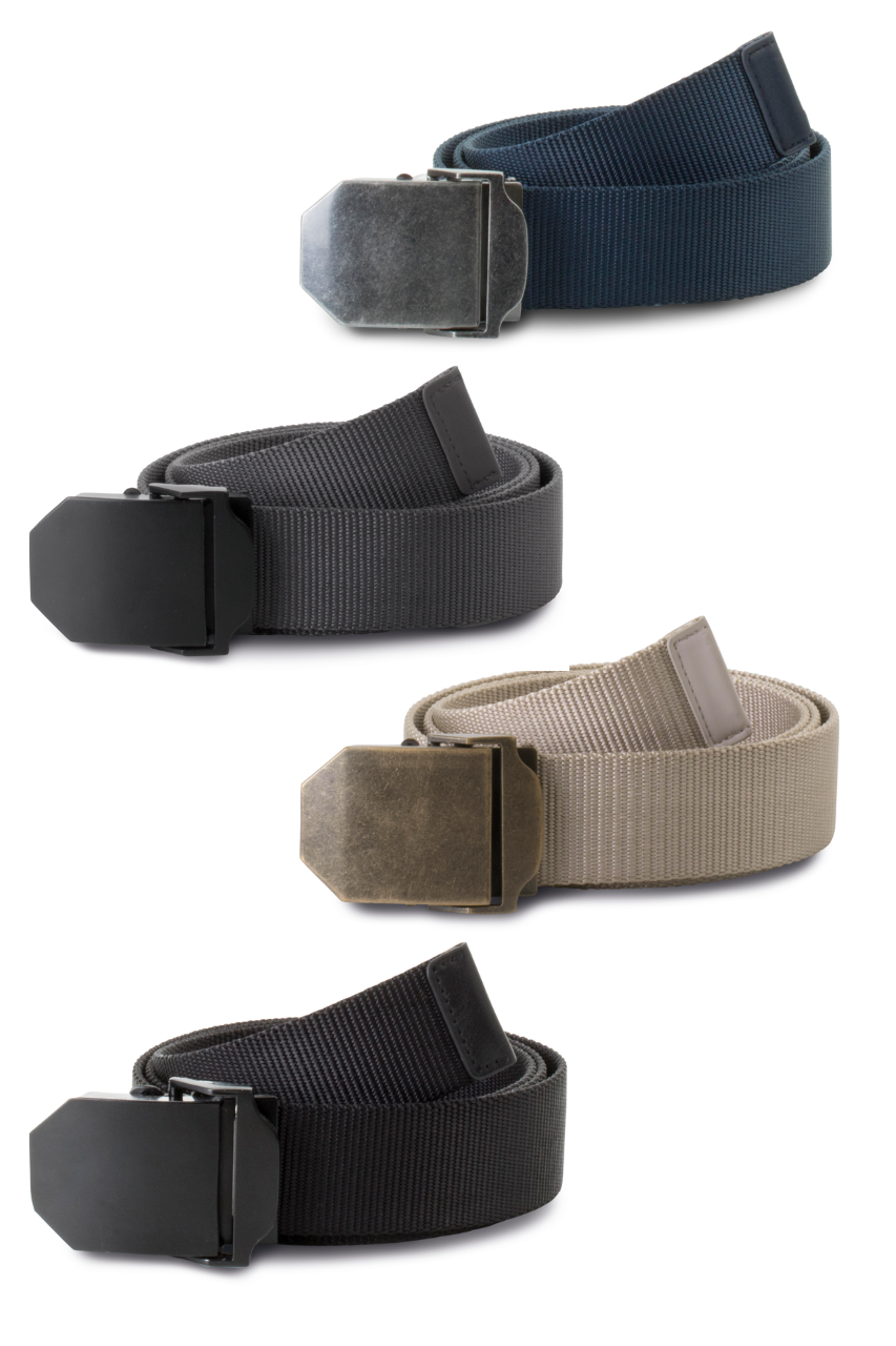 NYLON CANVAS BELT - Beige/Old Brass - modelimageurl