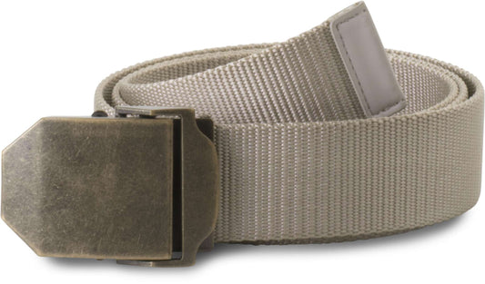 NYLON CANVAS BELT - Beige/Old Brass - colorimageurl
