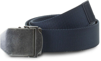 NYLON CANVAS BELT - Navy/Old Silver - colorimageurl