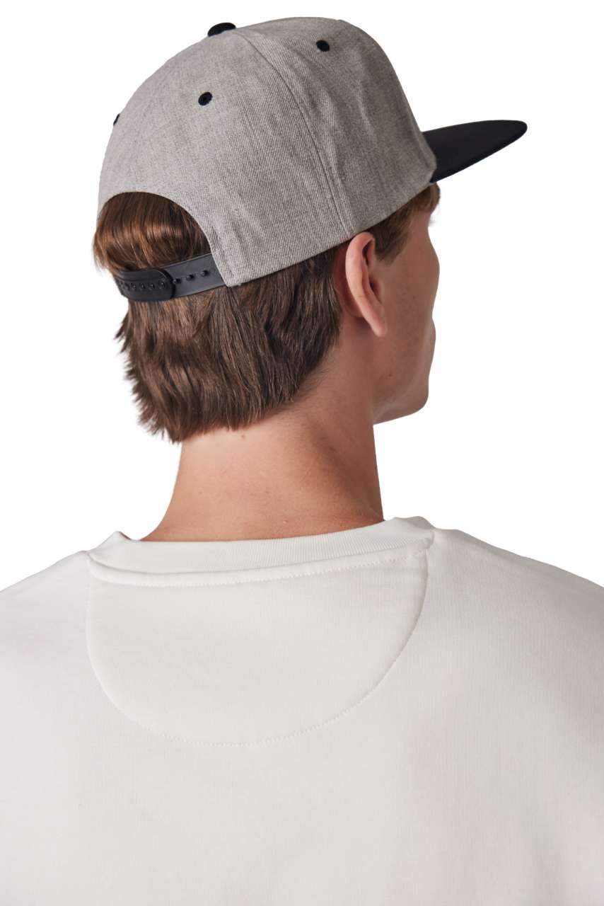FLAT PEAK CAP - 6 PANELS - Heather Grey/Royal Blue - Additional