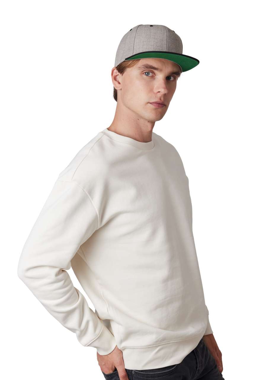 FLAT PEAK CAP - 6 PANELS - Heather Grey/Royal Blue - Additional