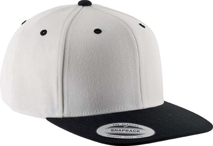 FLAT PEAK CAP - 6 PANELS - White/Black - Main