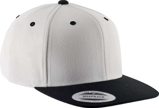 FLAT PEAK CAP - 6 PANELS - White/Black - Main
