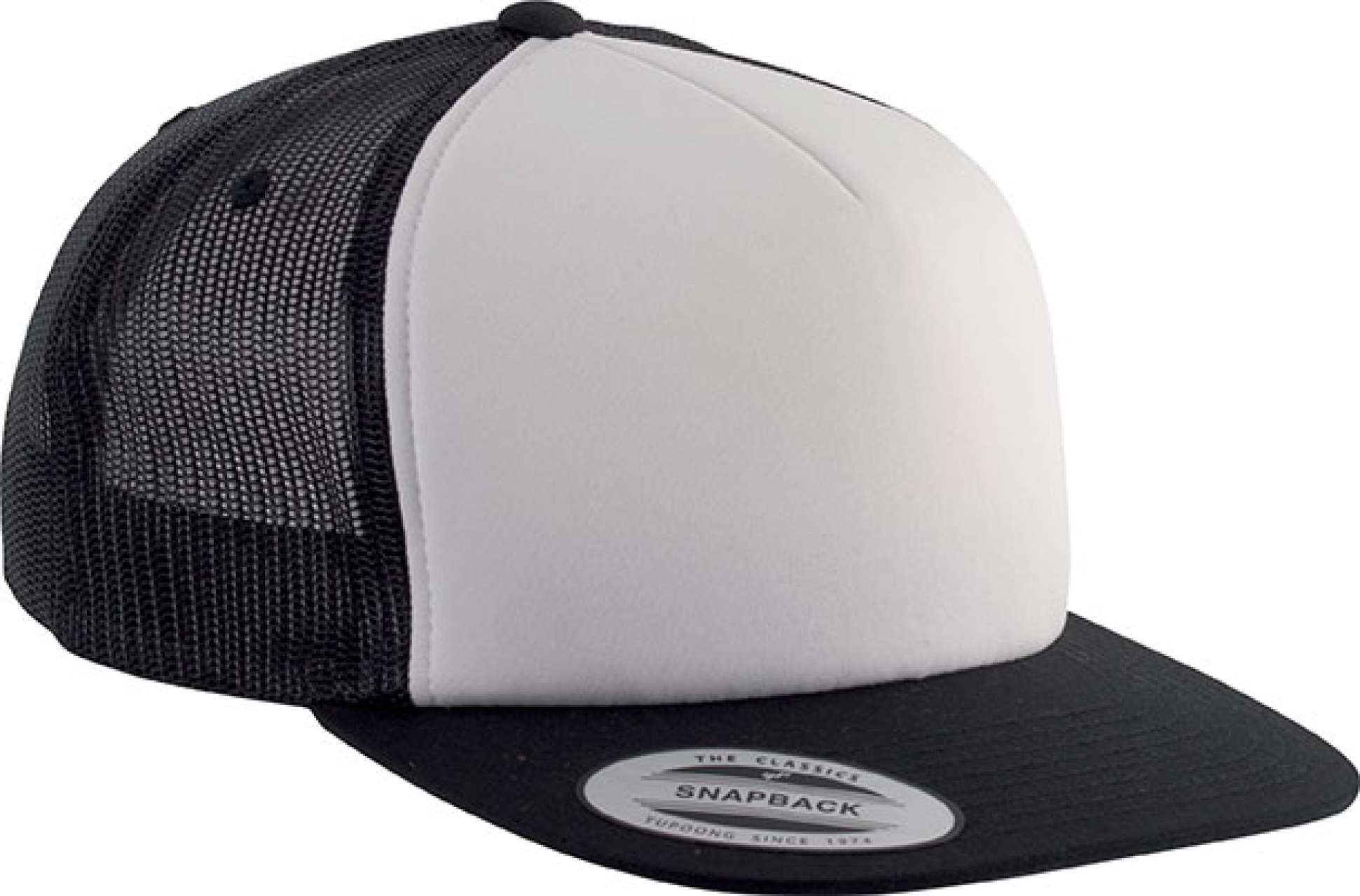 CLASSIC TRUCKER CAP - 5 PANELS - Black/White/Black - Main