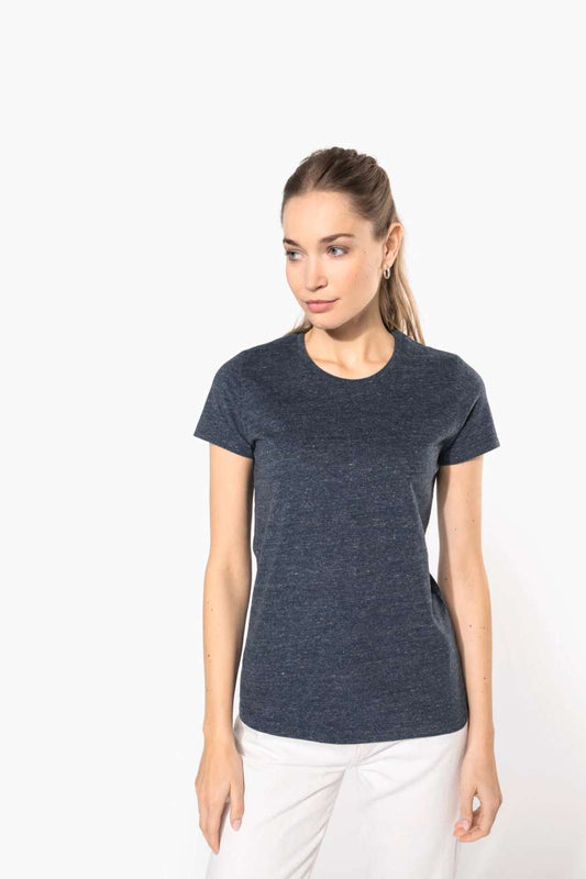 LADIES' VINTAGE SHORT SLEEVE T-SHIRT - Night Blue Heather - modelimageurl