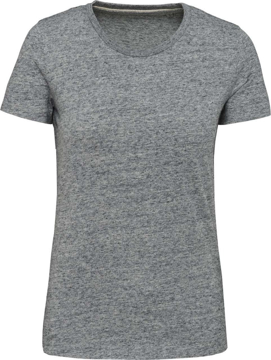 LADIES' VINTAGE SHORT SLEEVE T-SHIRT - Slub Grey Heather - colorimageurl